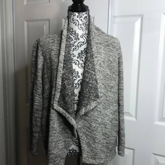 Club Monaco White Black Brown Open Cardigan S Pockets Draped - Picture 1 of 9